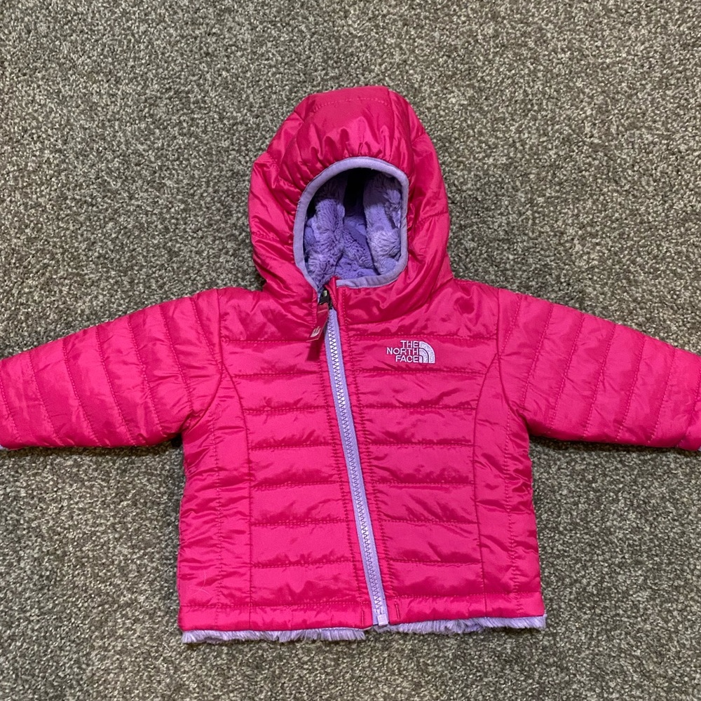 North Face infant reversible puffer jacket.